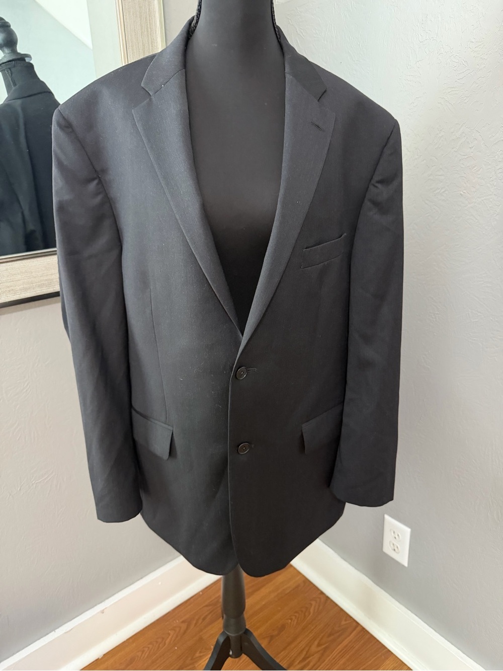 Jos. A. Bank Traveler Collection Tailored Fit Black Wool Blazer Career 44R/38W - Picture 3 of 10